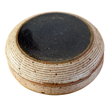 Lidded Studio Pottery Dish with Navy Accent