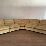 4 Piece Butter Velvet Italian Modular Sofa, 1970s
