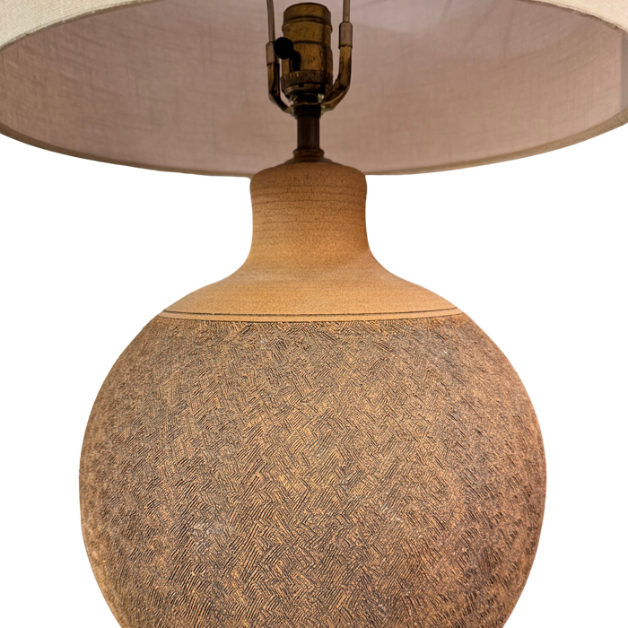 Textured Clay Globe Lamp