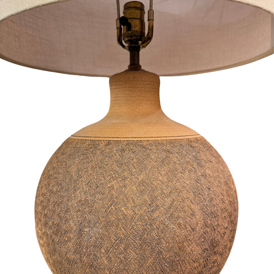 Textured Clay Globe Lamp