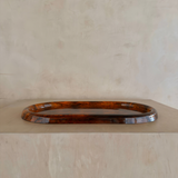 Faux Tortoise Shell Oval Tray