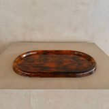Faux Tortoise Shell Oval Tray