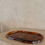Faux Tortoise Shell Oval Tray