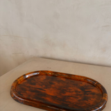 Faux Tortoise Shell Oval Tray
