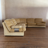 4 Piece Butter Velvet Italian Modular Sofa, 1970s