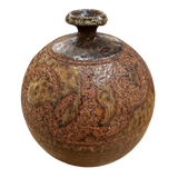 Engraved Earth Tone Ceramic Vase