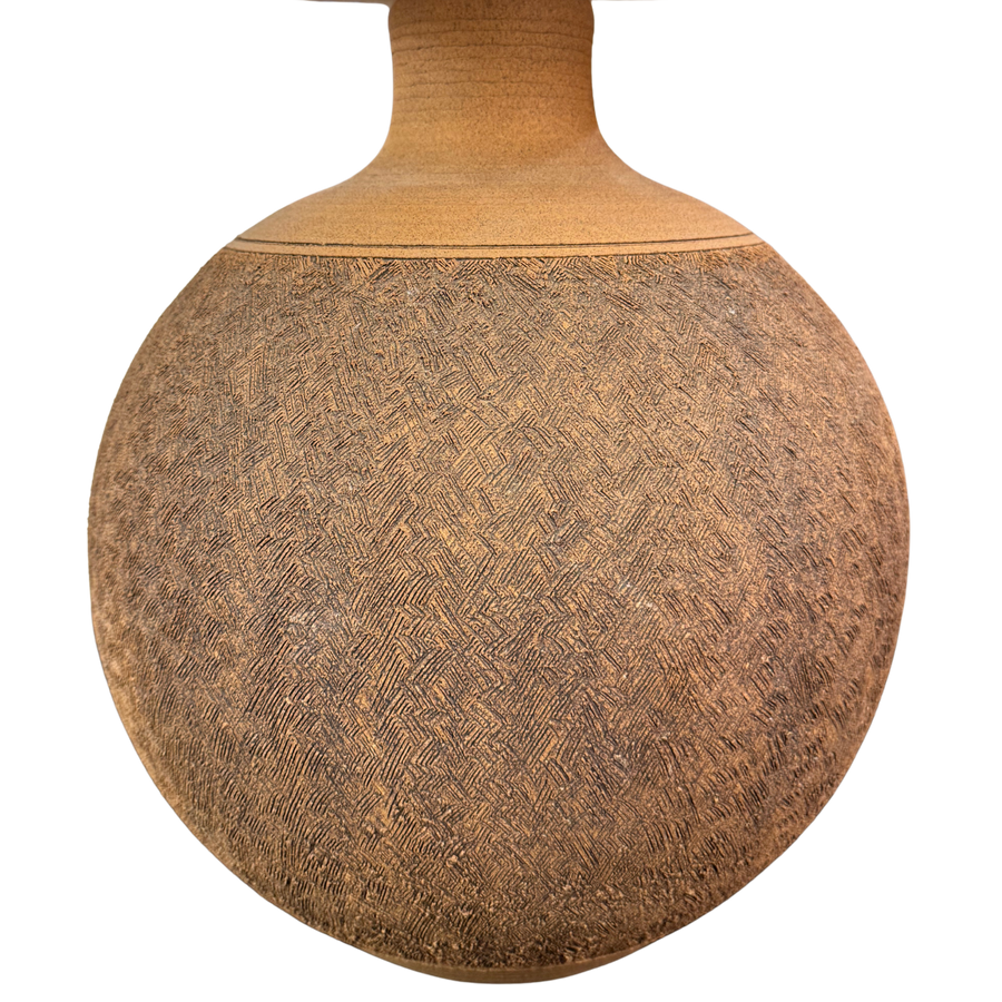Textured Clay Globe Lamp