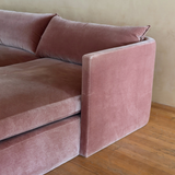 Contemporary Custom Blush Velvet Chaise Sectional