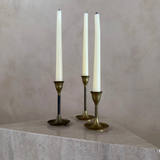 Small Graduated Brass Candlesticks, Set of 3