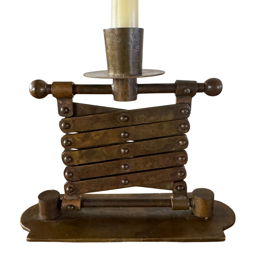 Pair of Articulating Brass Candle Holders