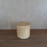 Ivory Drum Side Table on wheels