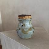 Pierced Drip Glaze Cork Top Vessel