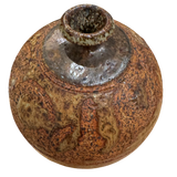 Engraved Earth Tone Ceramic Vase