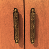Pair of Vintage Double Door Nightstands with Metal Pulls