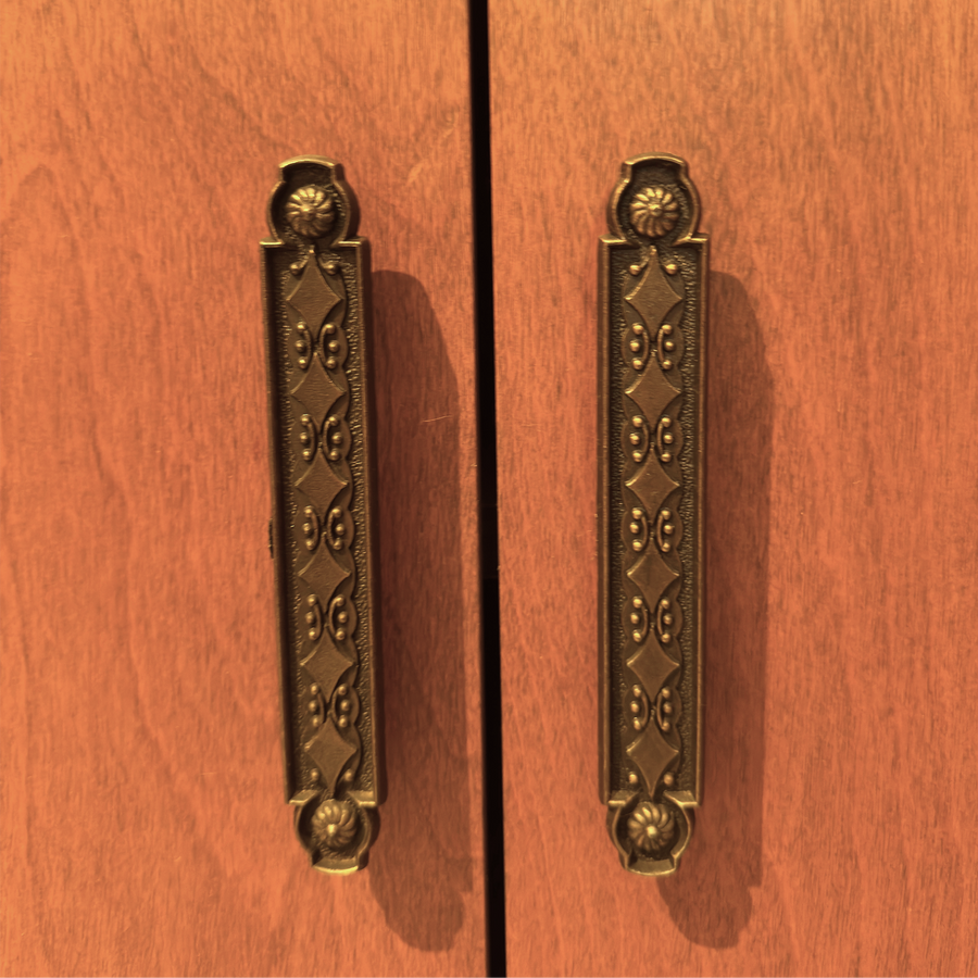 Pair of Vintage Double Door Nightstands with Metal Pulls