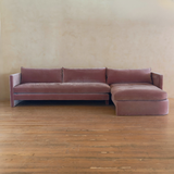 Contemporary Custom Blush Velvet Chaise Sectional