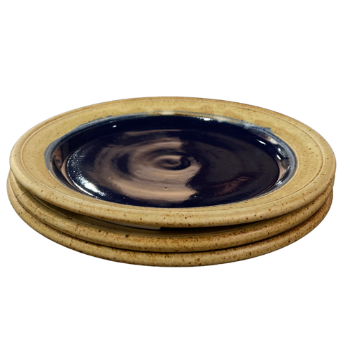 Blue Glazed Ceramic Plate