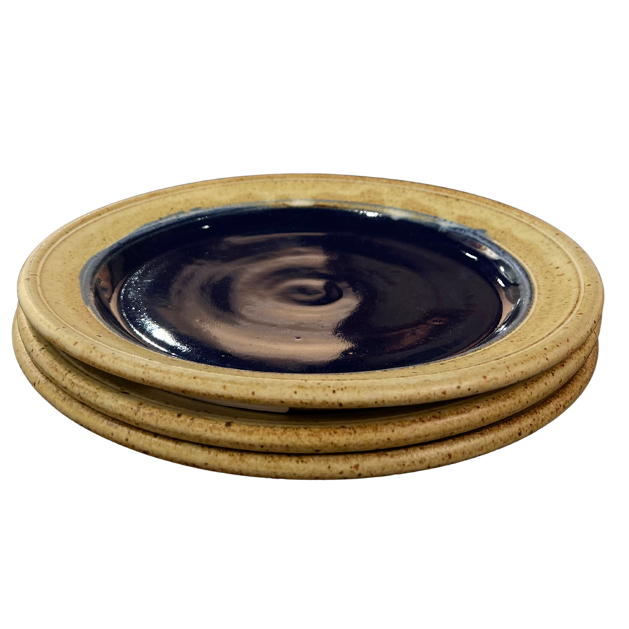 Blue Glazed Ceramic Plate