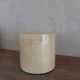 Ivory Drum Side Table on wheels