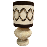 French Stone Lamp with Embroidered Shade