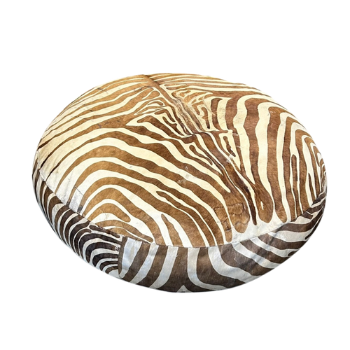 Very Large Antique Zebra Hide Ottoman