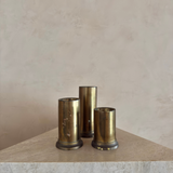 Trio of Vintage Graduated Brass Cylinder Candle Holders