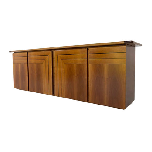 Ebony Inlayed 1970's 4 Door Credenza