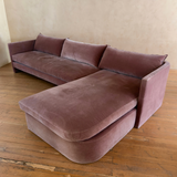Contemporary Custom Blush Velvet Chaise Sectional