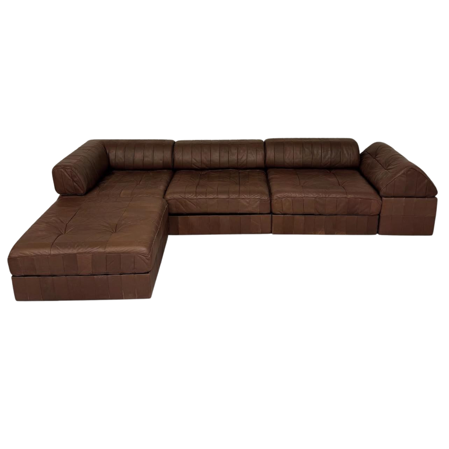 Chocolate Leather 'DS-88' Patchwork Sofa by De Sede