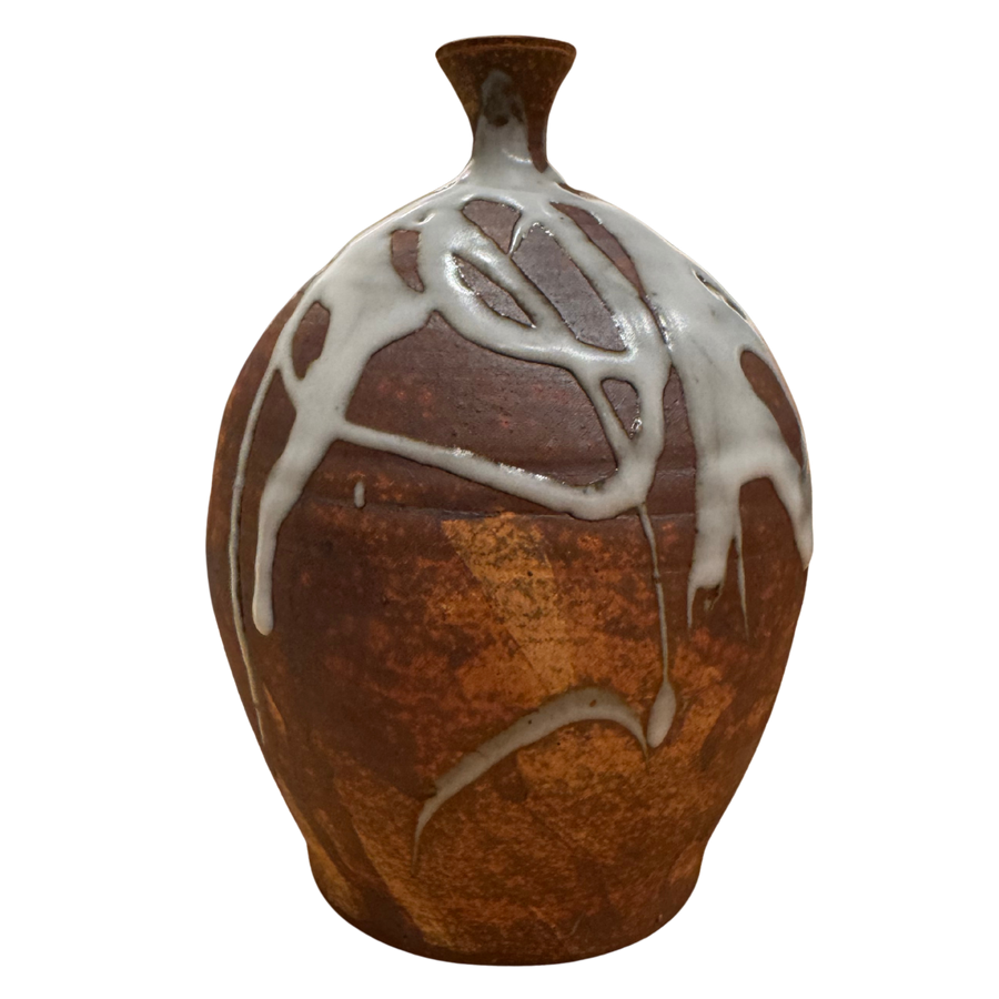 Iron Glaze Drip Bud Vase