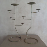 Pair of Sculptural Branching Metal Candleholders