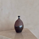 Two-Tone Olive Glazed Stoneware Bud Vase