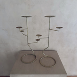 Pair of Sculptural Branching Metal Candleholders