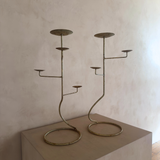 Pair of Sculptural Branching Metal Candleholders