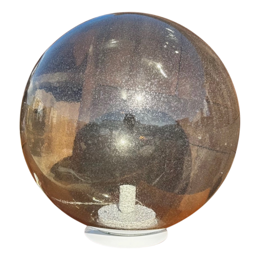 Vintage Italian Smoked Glass Orb Lamp