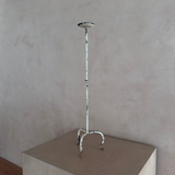 Distressed White Iron Pillar Candleholder