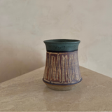 Jade and Umber Etched Vessel