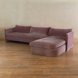 Contemporary Custom Blush Velvet Chaise Sectional