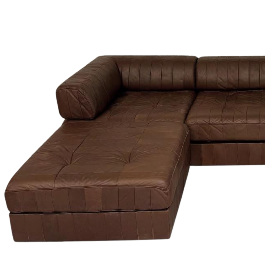 Chocolate Leather 'DS-88' Patchwork Sofa by De Sede
