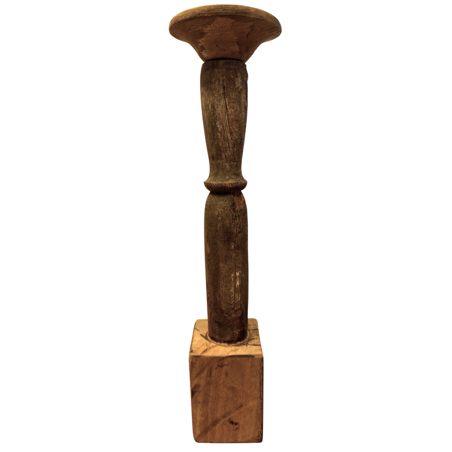 Trio of Turned Wood Candle Holders