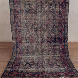 Antique Persian Faded Wine Medallion Rug