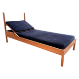 Midnight Blue Corduroy Oak Frame Daybed
