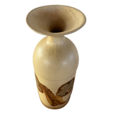 Tall Studio Pottery Vase with Abstract Brushed Motif