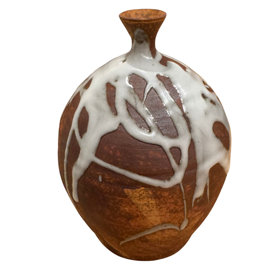 Iron Glaze Drip Bud Vase