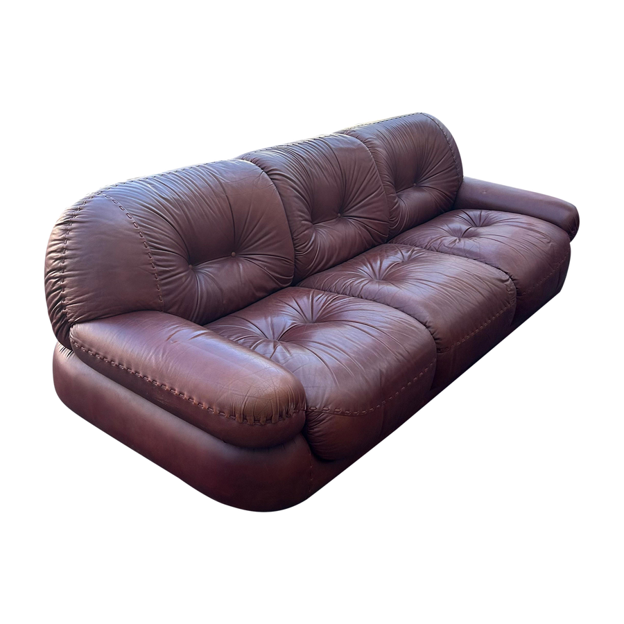 Merlot Top Stitch Chunky Sofa by Mobil Girgi