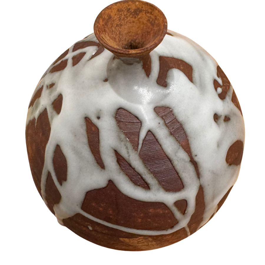 Iron Glaze Drip Bud Vase