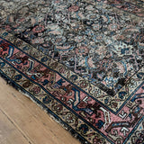 Antique Persian Faded Wine Medallion Rug