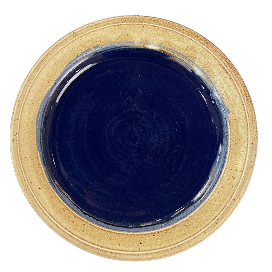 Blue Glazed Ceramic Plate