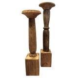 Trio of Turned Wood Candle Holders