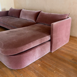 Contemporary Custom Blush Velvet Chaise Sectional